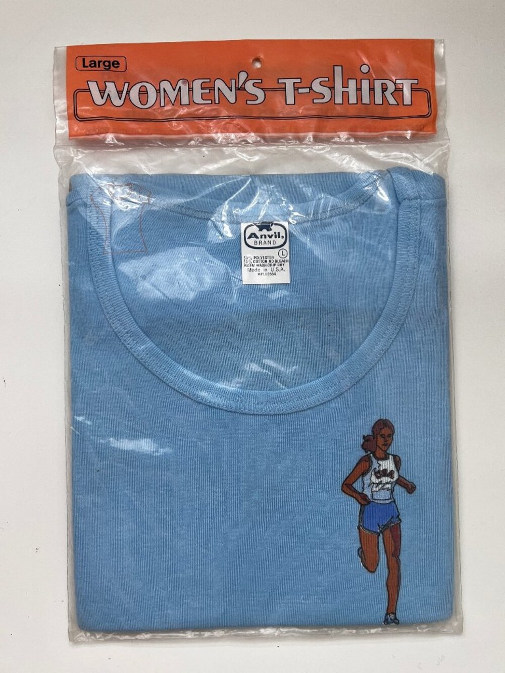 Vintage USA Boycotted 1980 Olympics Anvil Blue Women's Large Tshirt Sealed